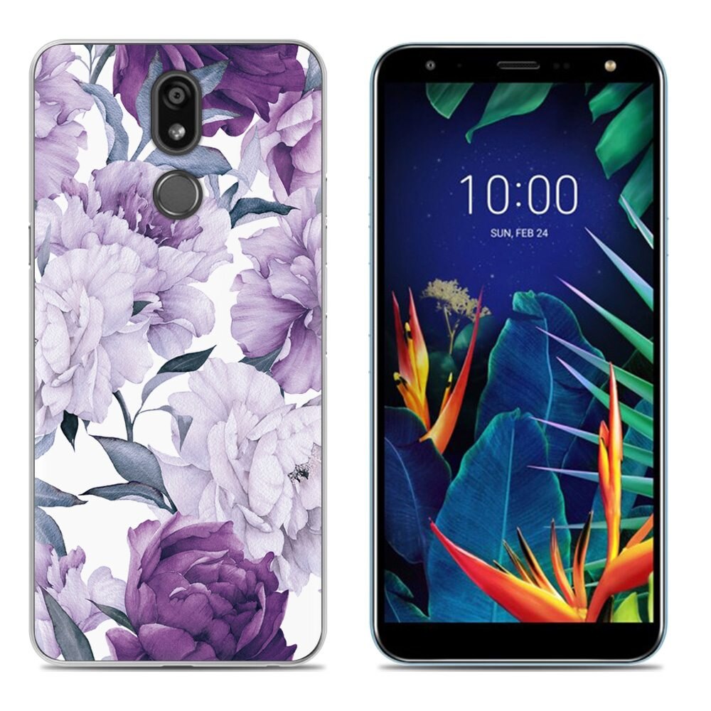 Funda de suave para teléfono LG K40/K12 Plus 5,7 pulgadas TPU colorida pintada cubierta trasera de silicona: 5