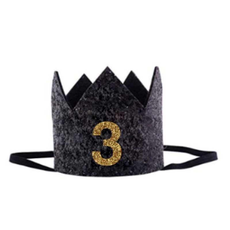1 Pc freundlicher Neue Jahr Geburtstag Hütte Baby Geburtstag Kappe Mädchen Jungen Prinzessin Krone Erwachsene Stirnband Hairwear: 3