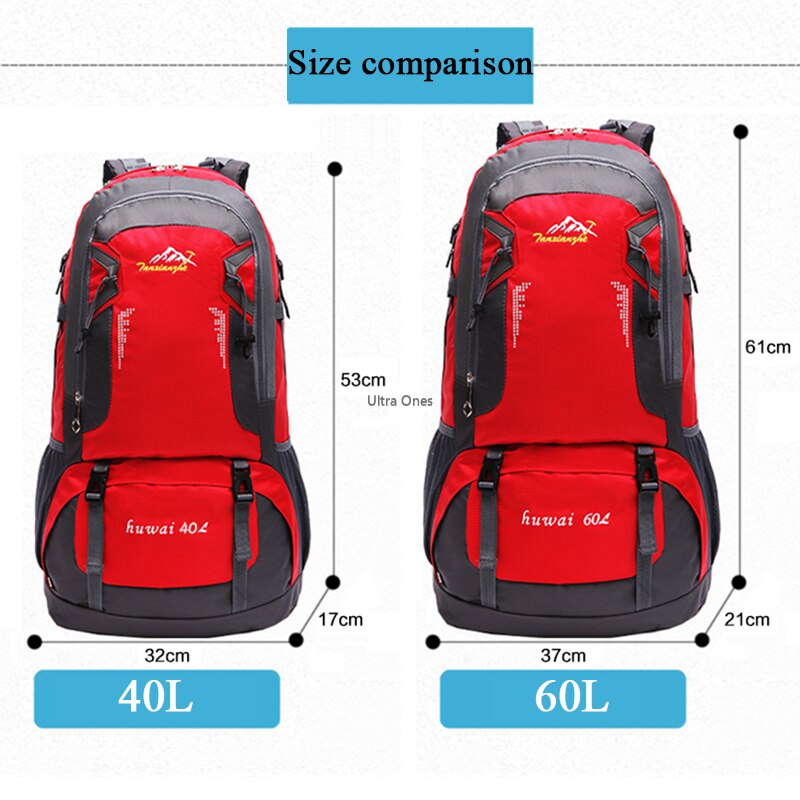 40L & 60L Wandern Rucksack Klettern Wandern Angeln Sport Tasche Wasserdichte Bergsteigen Camping Reise Rucksäcke