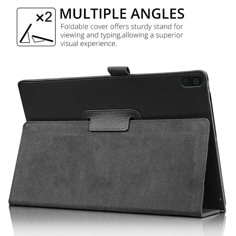 Etui na Tablet do Samsung Galaxy Tab A 10.1 2016 T580 T585 SM-T580 pokrywa Lichee styl skórzany składany stojak odwróć Tab A + film