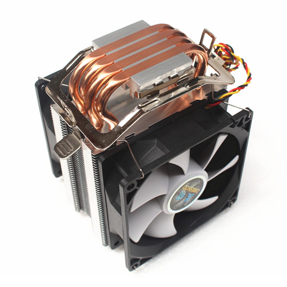 4 Pin 4 Heatpipes Cpu Cooler Cooling Fan Radiator Stille Dual Fan Cooler Heatsink Voor Intel Lga 1150/1151/1155/1156/1366/775 Amd