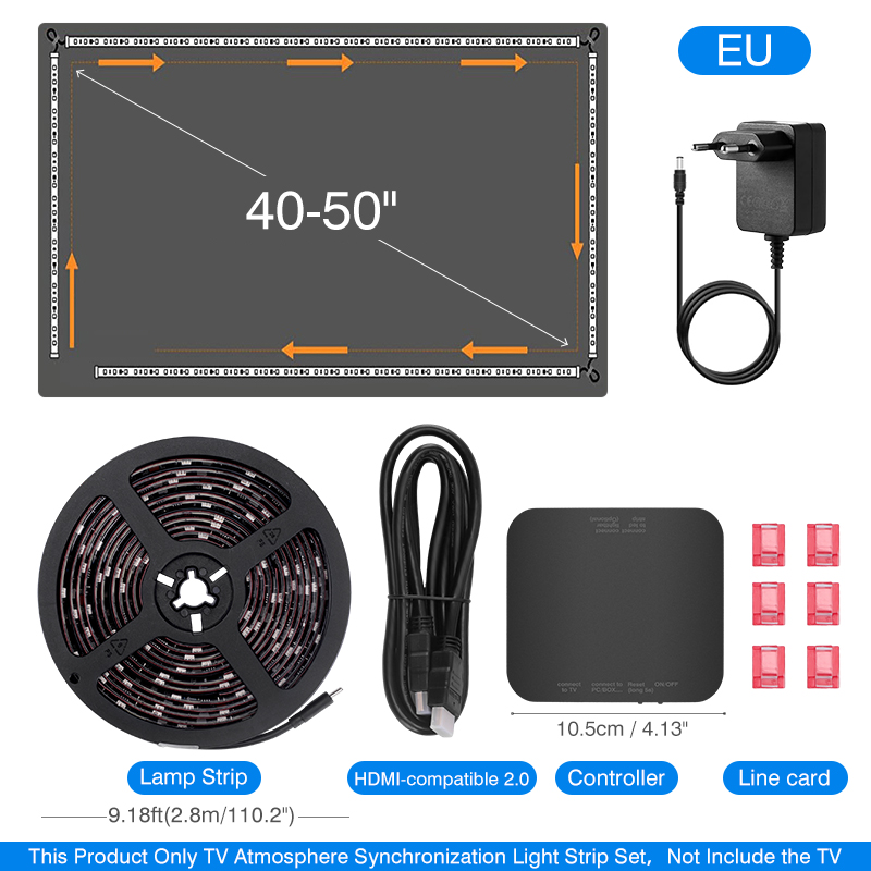 Podświetlenie otoczenia TV dla 40-85 Cal kolorowa synchronizacja w czasie rzeczywistym listwa oświetleniowa LED dla 4K HDMI-kompatybilny zestaw do skrzynka świetlna synchronizacji urządzeń 2.0: Beżowy