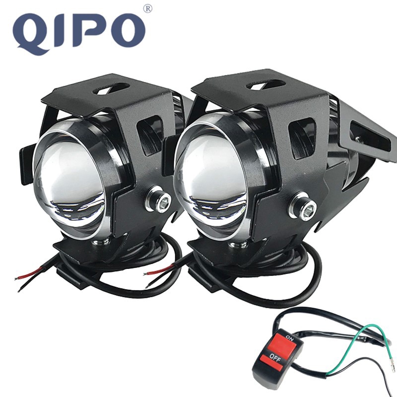 Qipo Motorrijwiel Koplampen Lampen Lamp U5 Led Spotlight Hi/Lo Flash Accessoires 12V Motor Fit Voor Honda yamaha