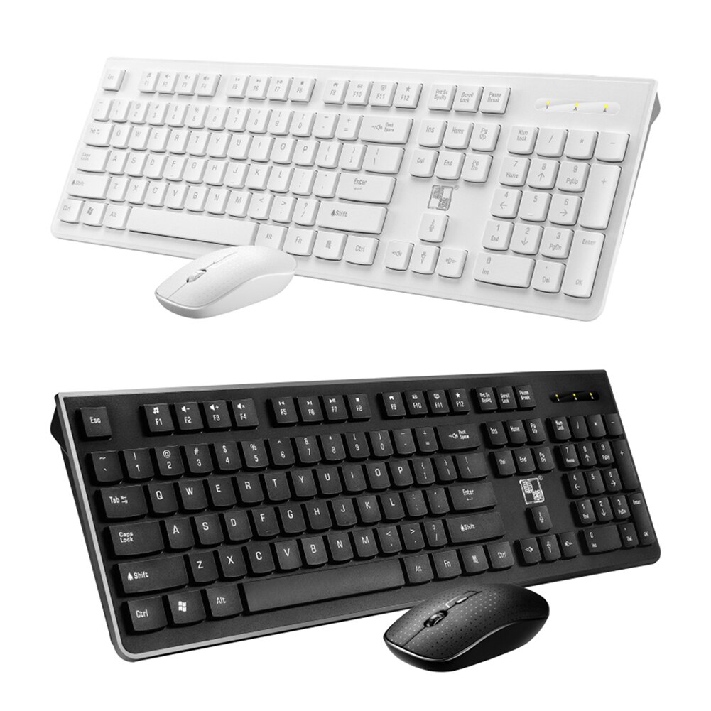 LX710 Wireless Keyboard Mouse Set 2.4GHz USB Receiver Ultra Slim Keyboard 4 Buttons Optical Mice Home Office Set for Laptop PC