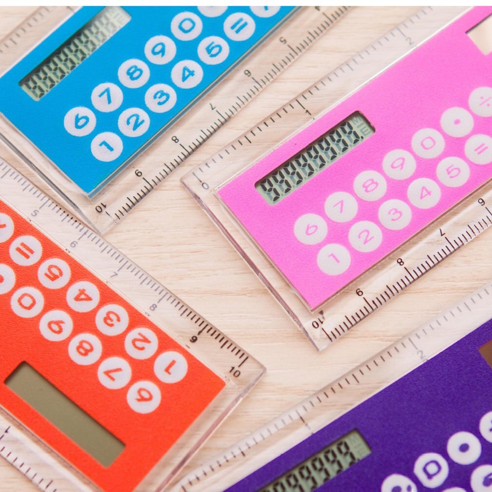 10CM Solar Transparent Ruler Calculator Solar Transparent Ruler Calculator with Magnifier Calculator Student Ruler Calculator