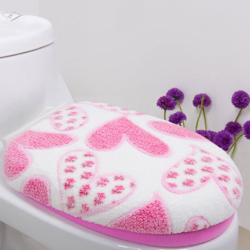 Twee Stukken Sets Katoen Linter Toilet Seat Cover en Tapijt Washroom Set decoratieve wc stoelhoezen deksels Promoties