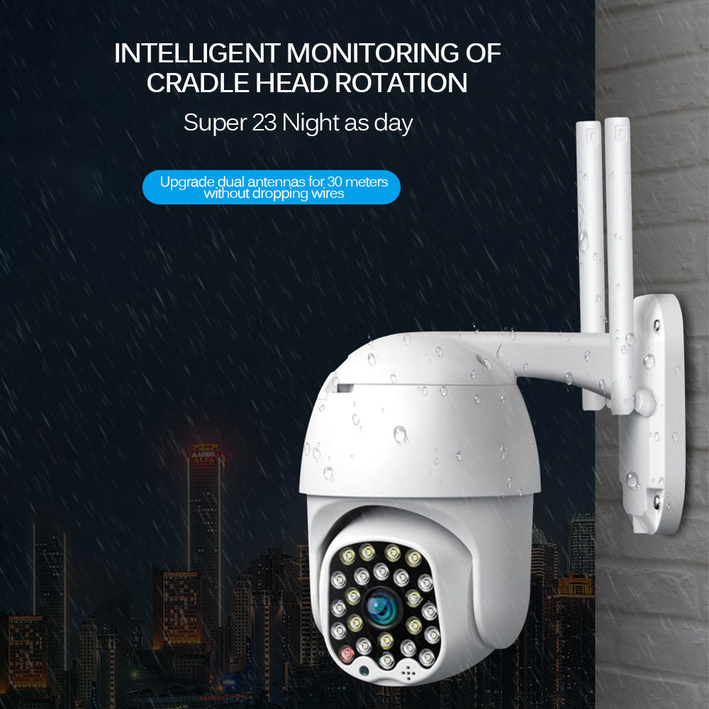 1080P Wifi PTZ Camera Outdoor Auto Tracking CCTV Home Security IP Camera 4x Digital Zoom High Speed Dome Siren
