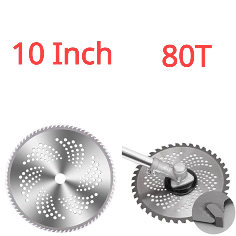10 Inch Universeel Grasmaaier Blad 40T/60T/80T Bosmaaier Boom Trimmer Zaagblad Carbide Vervanging Cirkelzaagblad: Sky Blue