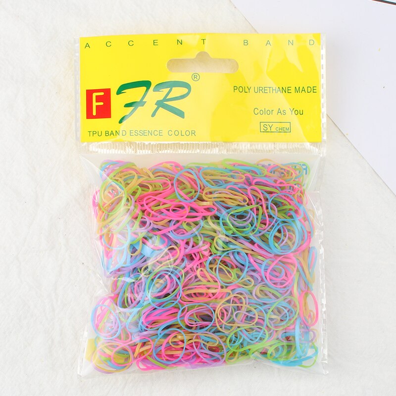 1000 Pcs 1Cm Schattig Meisje Kleurrijke Wegwerp Elasticiteit Rubberen Band Haar Band Paardenstaart Hoofd Touw Haar Ring Kind Haar accessoires: Style-10