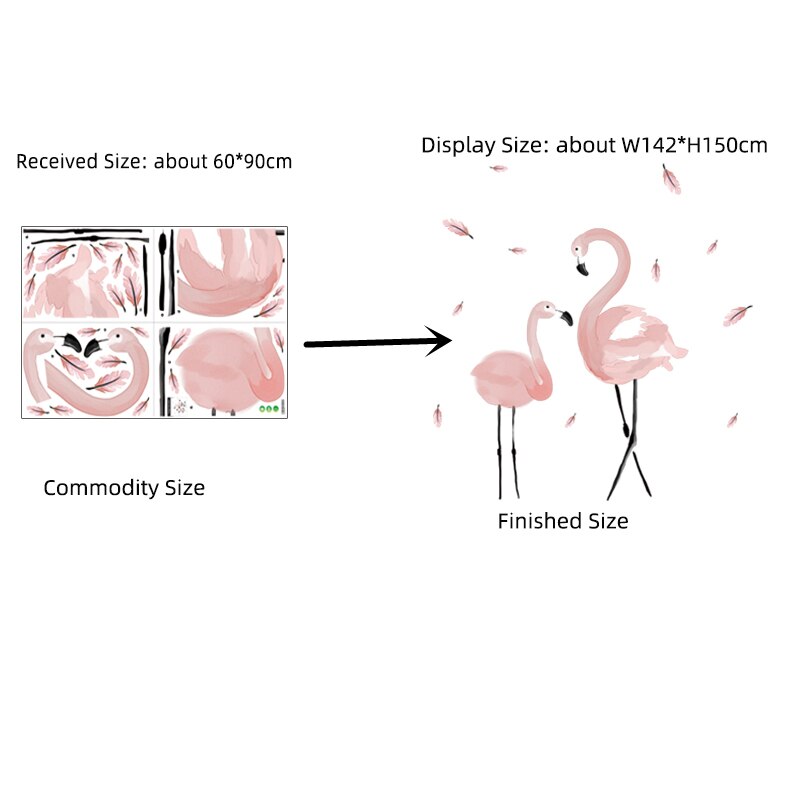 Rosa flamingo dyr vegg klistremerker diy ballonger veggmaleri dekaler for barn rom baby soverom barnehage hjemme dekorasjon tilbehør