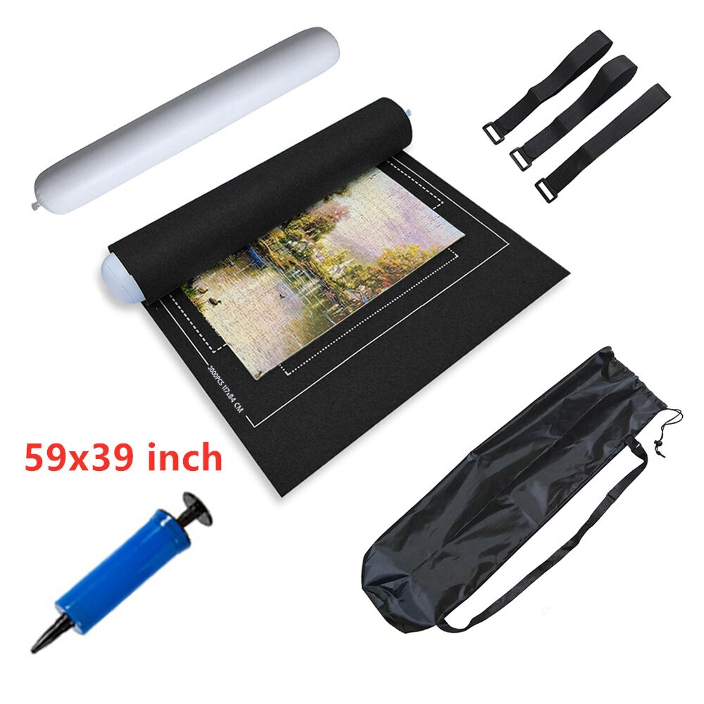 Puzzle Storage Mat Roll Up Puzzle Felt For Up To 3000 PCS Puzzle Game Puzzle Blanket Adults Children Decompression Intelligence: black set L