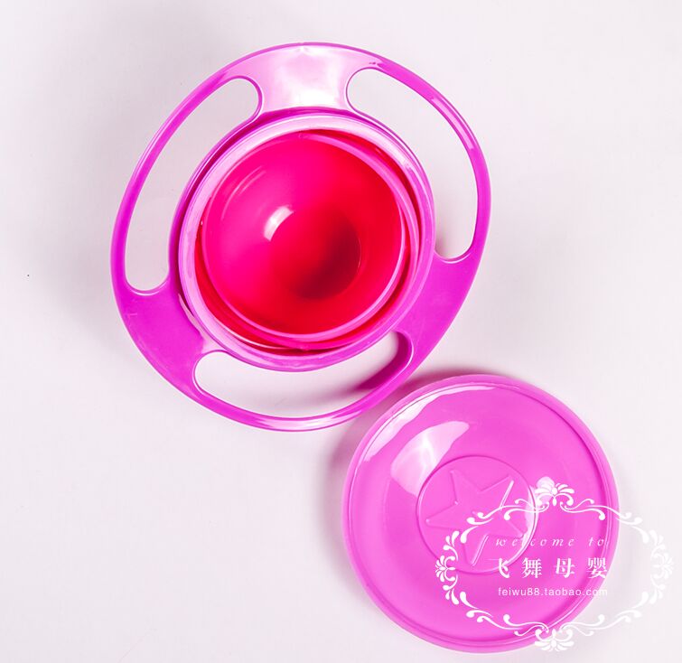 Service Plate Tray Solid Feeding Baby Feeding Learning Dishes Bowl Dinnerware For Kids Eating Training Gyro Bowl: Rose Dishes