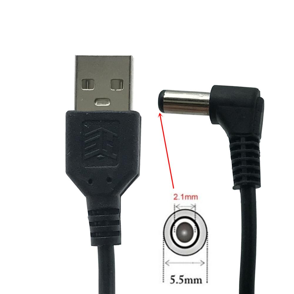 1pcs USB Kabel 2.0 Man naar Haaks 90 Graden 5.5mm 2.1mm DC stekker Barrel 5v Kabel 1.5m