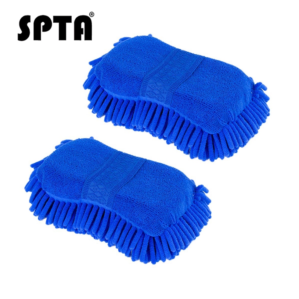 Spta mikrofiber bilvask svamp premium chenille fnugfri ridsefri ultra blød rengøring af bil svamp ultimativ vask mitt