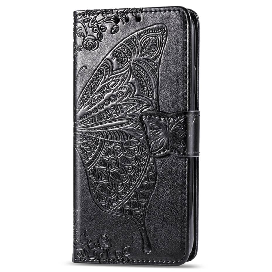 Flip Case For OPPO A15 Case 3D Butterfly Luxury Wallet Cover PU Leather Phone Case For OPPO A15 Case: Black