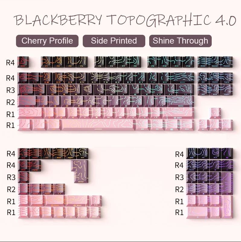 Contour 4.0 Side Engraved Keycap PBT Translucent 97 Key Gaming Mechanical Keyboard Key Cap White For Magnetic Switch F75 GMK87: Bronze