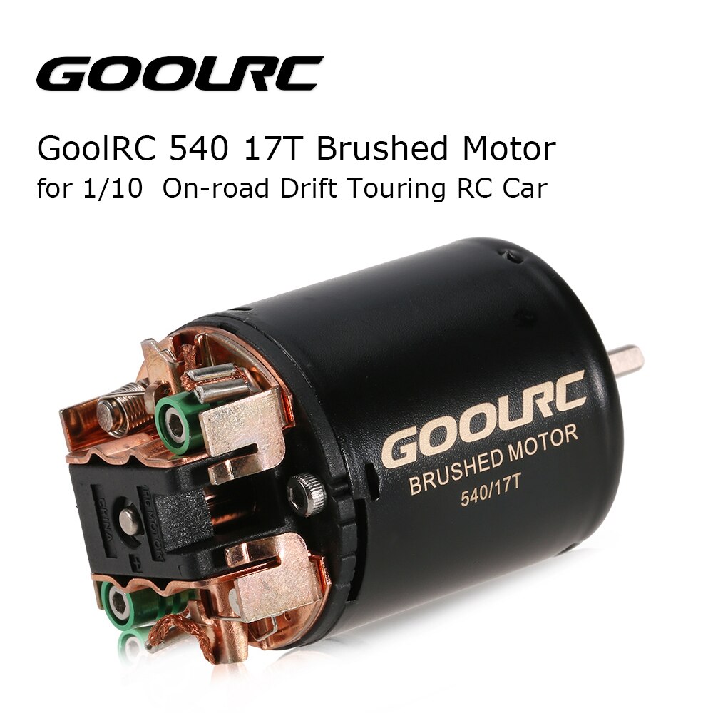 GoolRC Moteur 540 Motor RC Car 1:10 Parts 13T 17T 21T 23T 27T 35T 45T 55T 80T Brushed Motor 60A Brushed ESC for Traxxas 12428: 17T