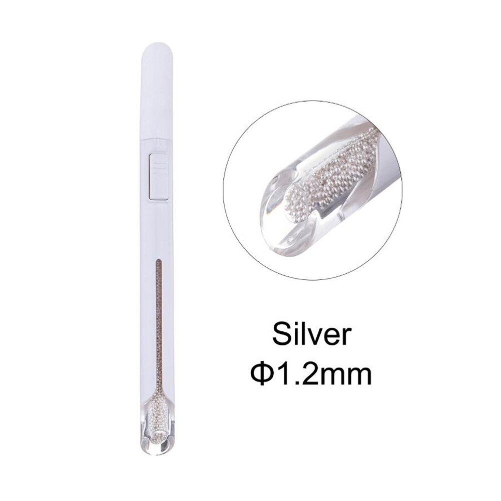 Herramienta para hacer puntos de decoración de uñas cuentas de acero cosechadora de uñas pluma punteadora Multi-función instrumentos de manicura herramienta de decoración de salón: Gris
