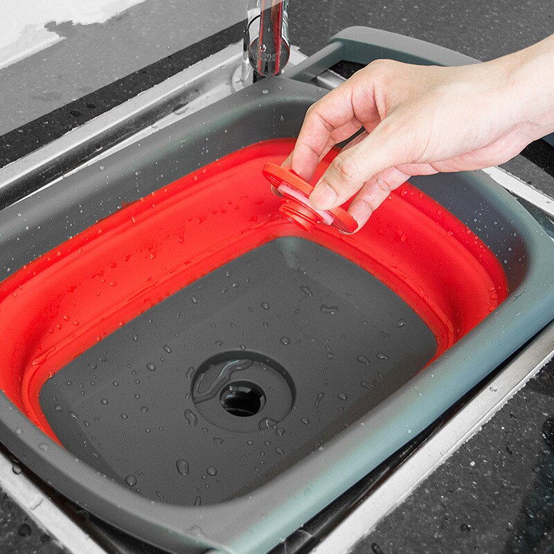 Bassin pliant multifonctionnel, panier de rangement en plastique, pratique pour gagner de l'espace, égouttoir de cuisine