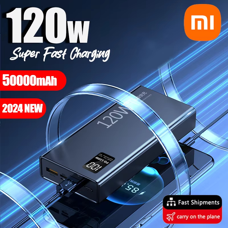 Xiaomi 120W Power Bank 50000mAh High Capacity Fast Charging Powerbank Portable Battery Charger For iPhone Samsung Huawei