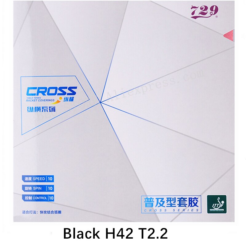 Friendship 729 CROSS Classic Table Tennis Rubber Pips-In Original 729 Ping Pong Sponge: 1pcs Black H42 T2.2