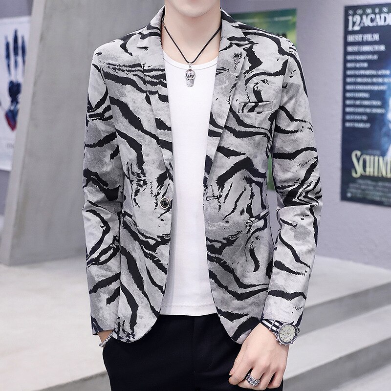 Blazer décontracté à paillettes pour homme, vêtement de printemps et d'été , robe Slim en velours, style Camouflage