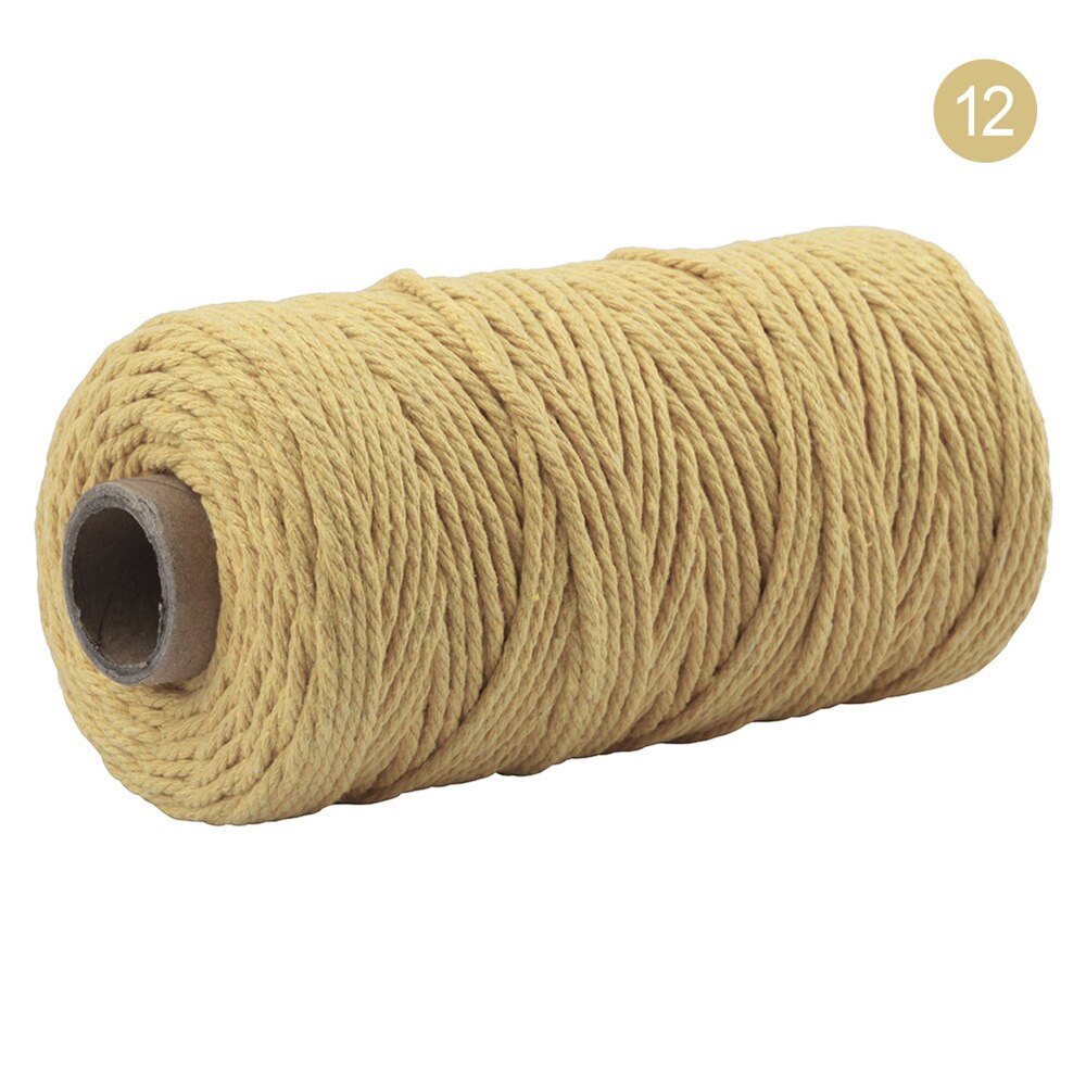 3mm 100%  katoenen koord kleurrijk koord touw gedraaid knutsel macramé touw veelkleurig katoen linnen touw huishoudtextiel 100m: T12