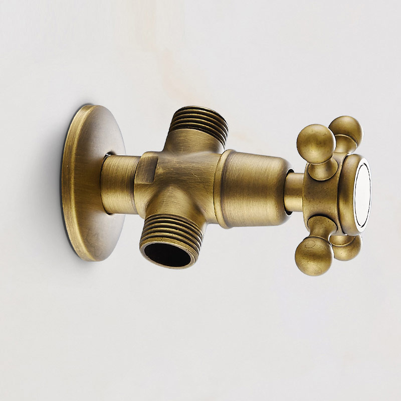 angle valve one-in-two-out water stopper water stopper valve European antique water divider mixing valve faucet tap