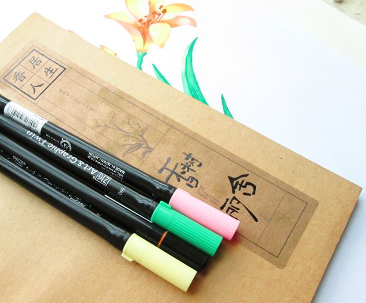 ZIG Kuretake Art & Grafische Twin Brush Pennen Twin Tip waterbasis Dye Japan TUT-80 Pastel Kleuren