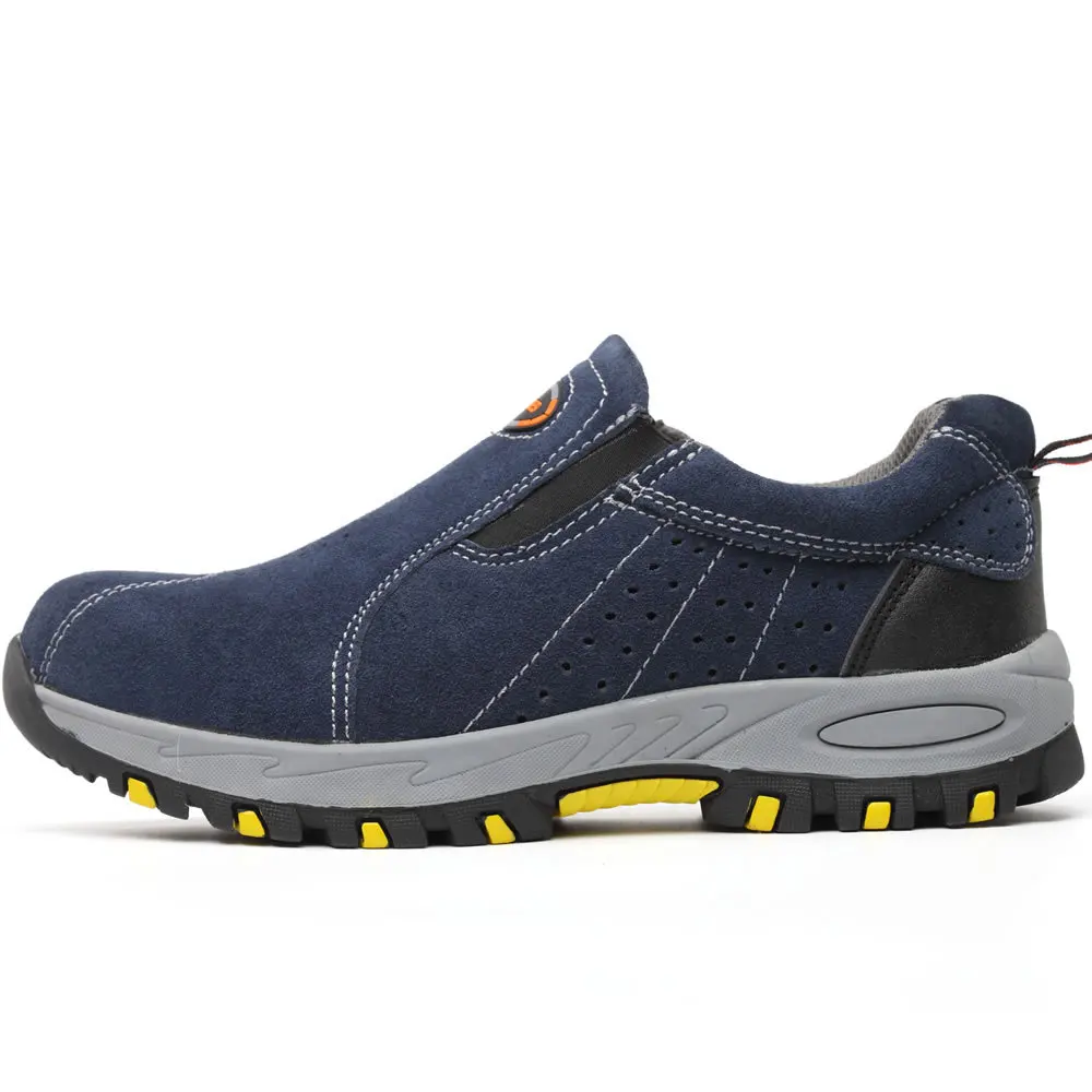 Botas de trabajo de seguridad para protección laboral, zapatillas antigolpes y antipinchazos para soldar, puntera de acero Industrial, zapatillas sin cordones para hombre