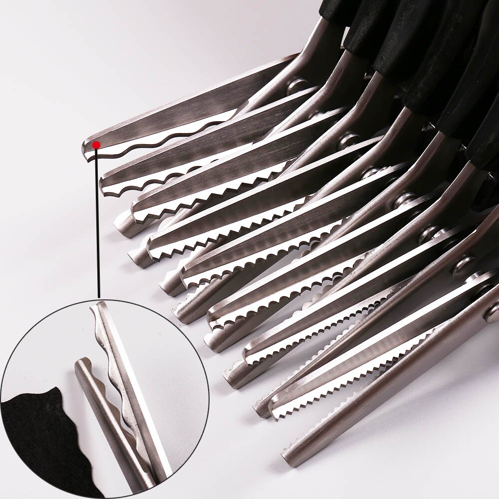 INNE Tailor Scissors Needlework Sewing Scissor Fabric Zigzag Shape Craft With Round Triangular teeth Tooth DIY Shears Leather