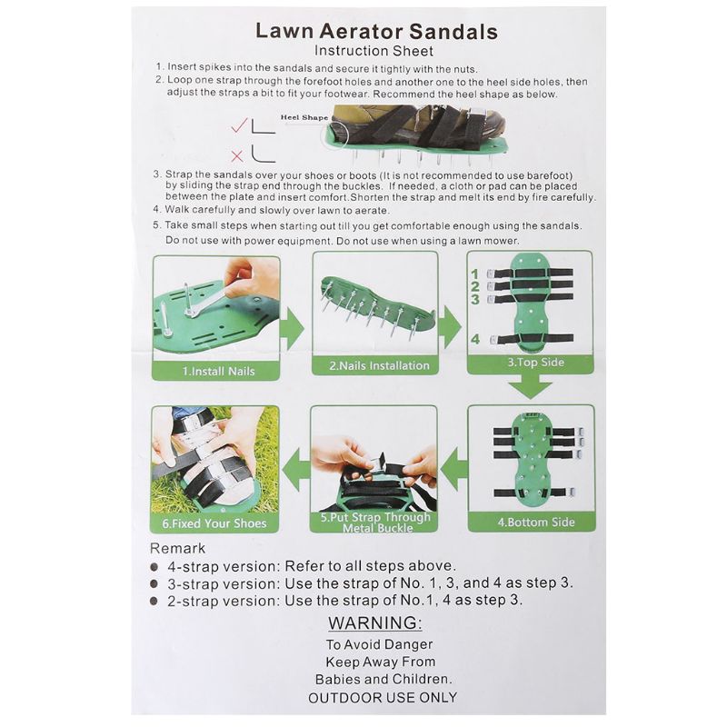 Une paire pelouse aérateur chaussures sandales herbe pointes ongles cultivateur Yard jardin outil