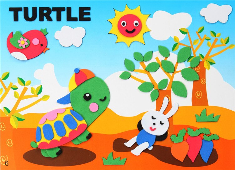 10 Pcs 3D Kreative Cartoon Tier EVA Schaum Aufkleber Puzzle Spiel DIY Lernen Bildung Spielzeug Für Kinder Kinder Multi- muster Stil