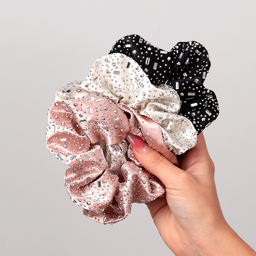 Luksusowe, szerokie opaski do włosów z kryształkami dla kobiet, błyszczące, elastyczne, duże, sznurkowe akcesoria do włosów dla kobiet