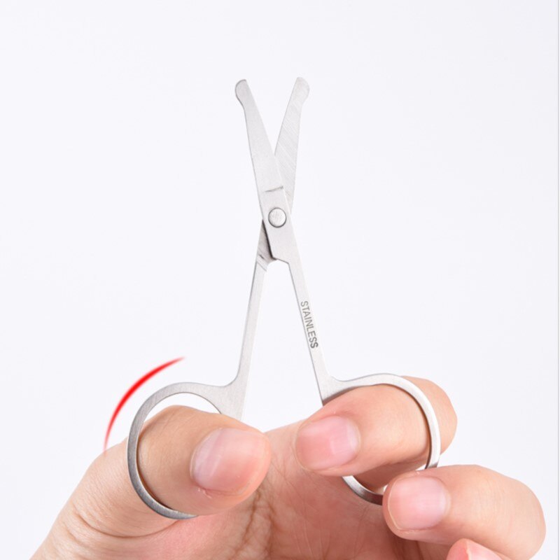 Nose hair scissors men's stainless steel safety manual nose hair trimmer women's eyebrow trimming small scissors