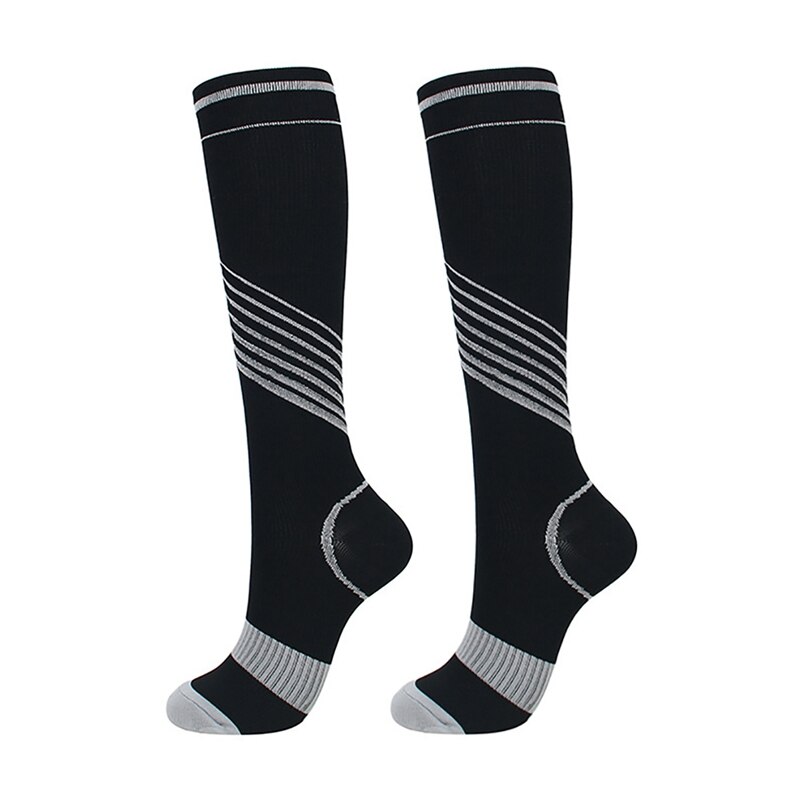 Practical Outdoor Basketball Soccer Running Cycling Sports Socks Durable Elastic Polyester Nylon Compression Socks Printed Socks: H / 1