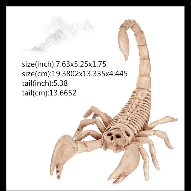 Drage hund slange edderkop halloween prop rædsel skelet dyr skelet knogler hjemsøgte hus flugt rædsel dekorationer: Skorpion