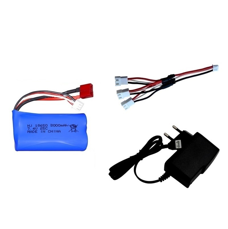 Batterie Pour Wltoys 144001 A959-B A969-B A979-B K929-B 12428 12423 10428 RC Voiture Pièces De Rechange 18650 2S 7.4V 3000mah lipo Batterie: Lemon yellow