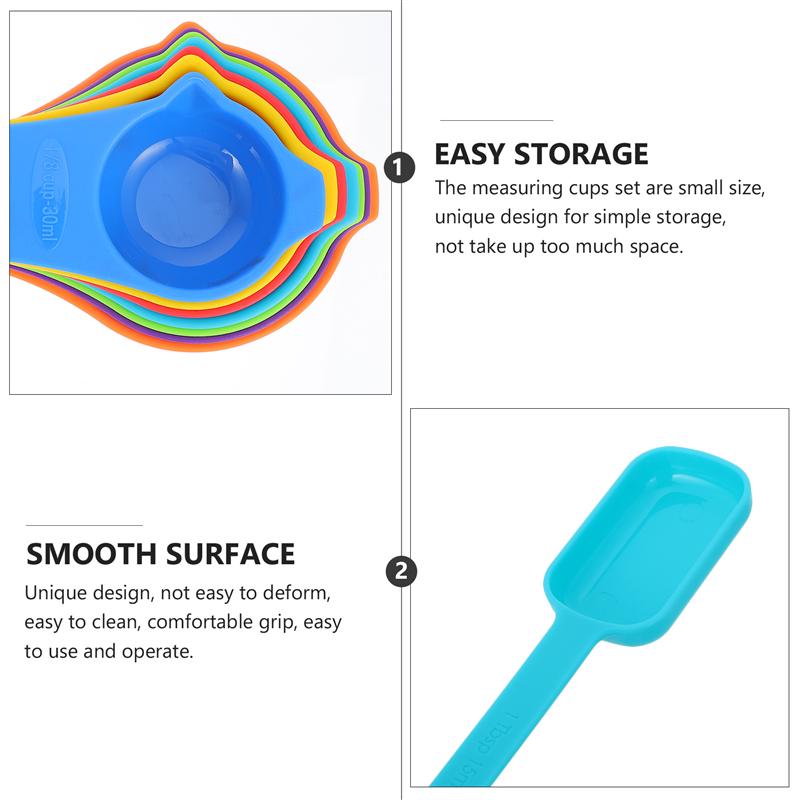 1 Set Home Plastic Measuring Cups Cooking Measuring Spoons Scale Measuring Cups