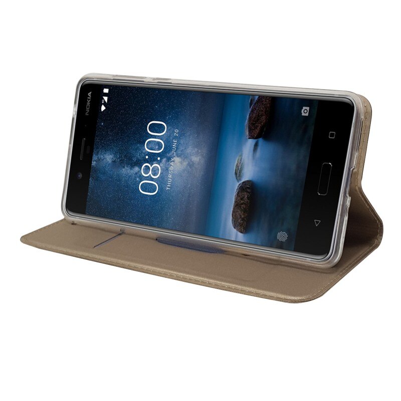Lommebok pu lær telefon til nokia 5 deksel magnetisk slank bokstativ kort beskyttende nokia 6 deksel