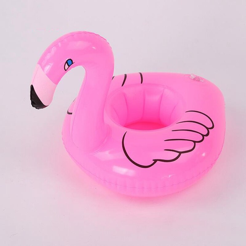 50 stycken uppblåsbar simring flytande flamingo mugghållare pool drinkhållare vattenleksaker för babypoolleksaker