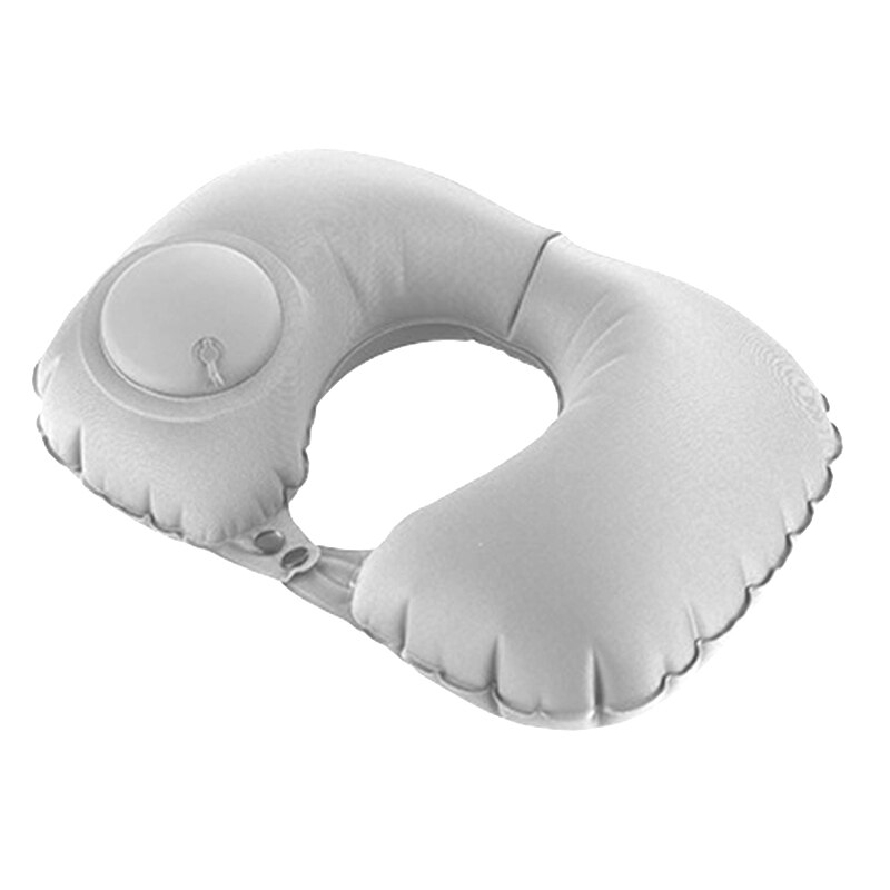 U-vormig kussen, draagbaar, automatisch opblaasbaar kussen, flocking u-kussen, opblaasbaar u-kussen met duwmechanisme ,  c44: Rood