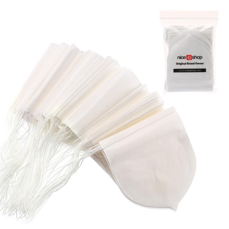 100 stk/parti form tepose filter infuser si papirposer varmeforseglet teposer med snor tepose til urte løsblade te