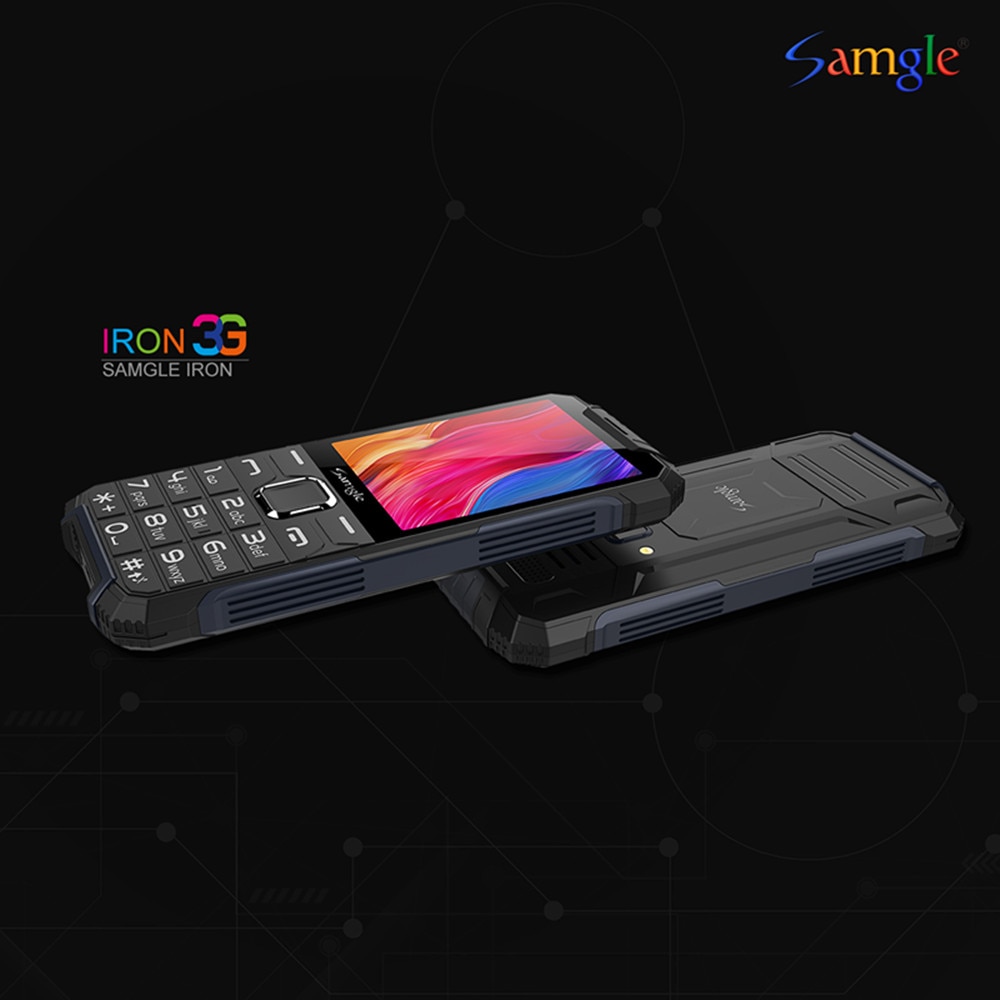 Samgle  f6 iron wcdma 3g 2.8 inch kleurenscherm feature phone snelkeuze whatsapp twitter groot toetsenbord robuuste mobiele telefoon