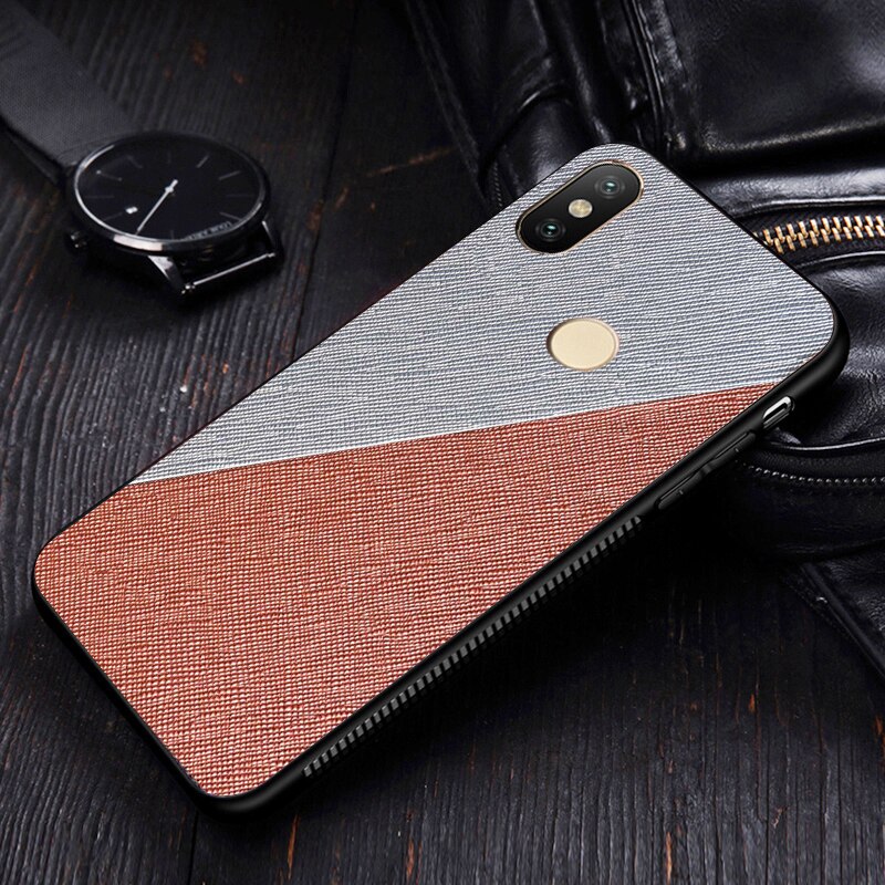 Etui,Cover,Case,For Xiaomi Mi A2 Lite 6X mia2 Fabric Cloth Texure Bumper SiIicone Soft edge Bumper Frame Back Phone Cases: For MI A2 Lite / Silvery