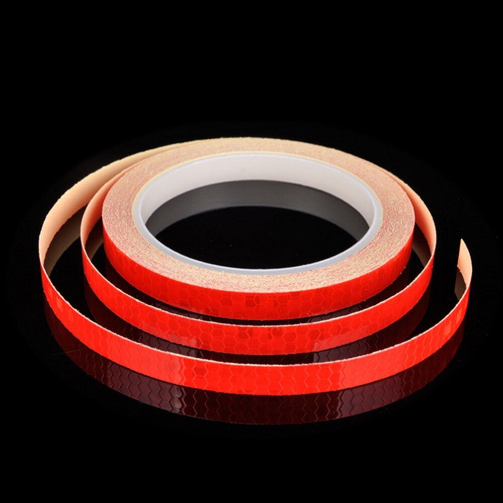 Cykel reflekterende klistermærker tape mtb cykelhjul fluorescerende klistermærke tape reflektor klistermærke cykling dekoration cykel tilbehør: Rød