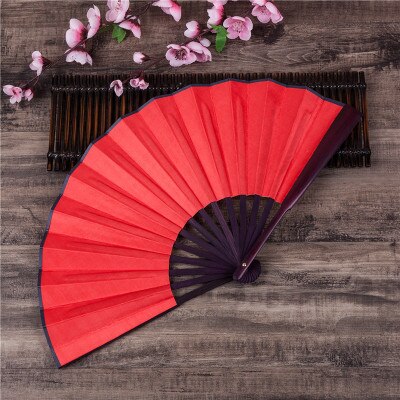 Zijde Witte Chinese Folding Fan Hand Fan Houten Bamboe Diy Craft Schilderij Bruiloft Gunsten Partij Decoratie Pocket Home Decor: Rood