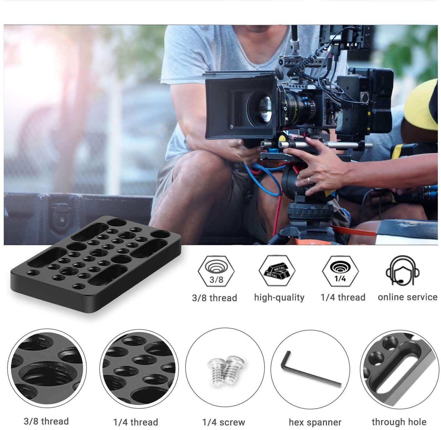 SmallRig Video Switching Cheese Plate Camera Easy Plate for Railblocks, Dovetails and Short Rods For DSLR Camera Cage Rig 1598