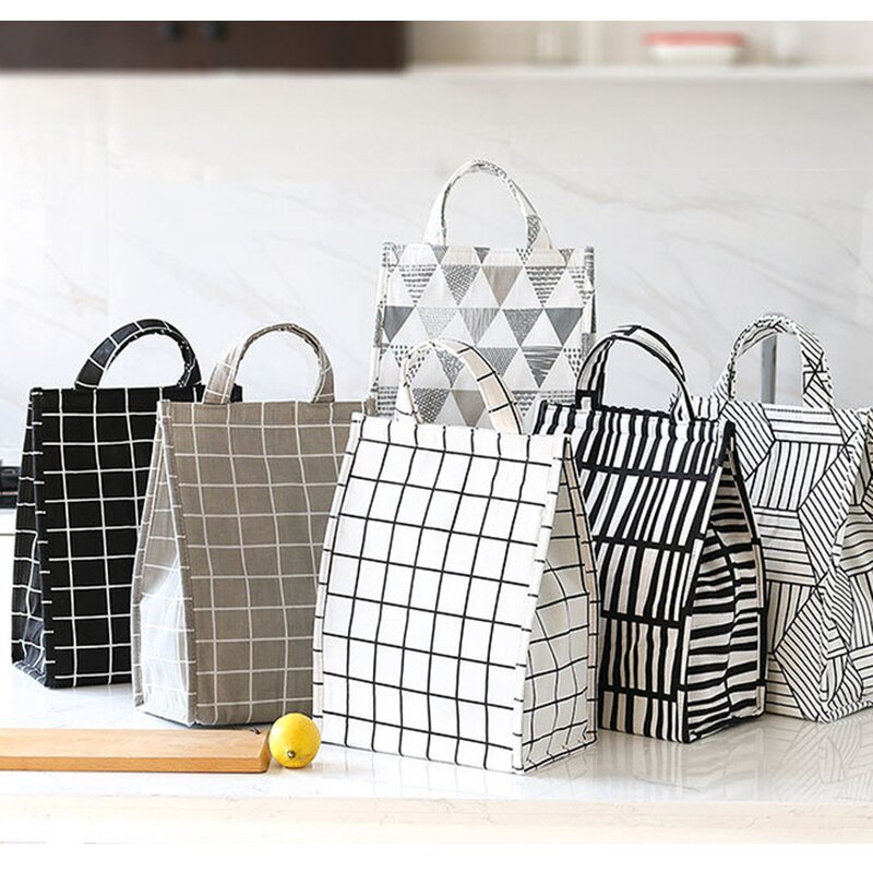 Koreansk madpose tyk vandtæt oxford stof isoleringspose kold ispose dame og børn bærbar stor kapacitet bento taske