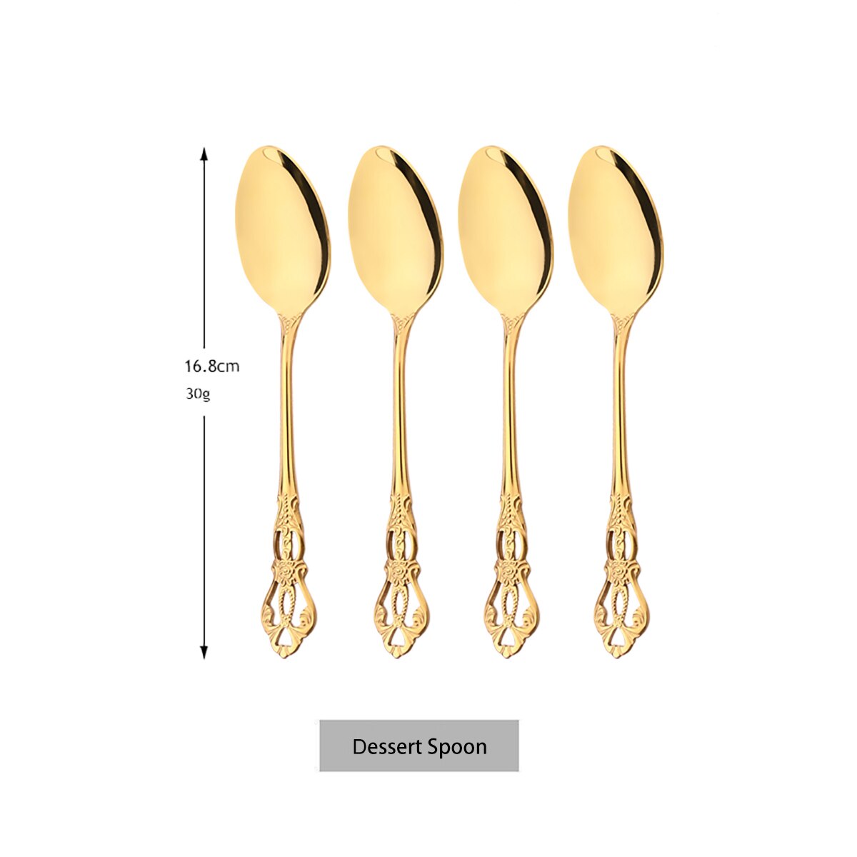 Bestek Set Mes Vork Dessert Lepel Servies Kleurrijke Bestek Set Rvs Zilverwerk Keuken Servies: 4Pcs Dessert Spoon